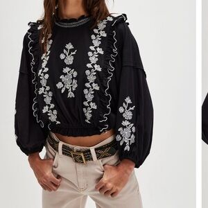 NWT Free People Embroider Me Top, XS